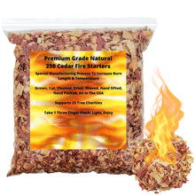 250 Cedar Charcoal Fire Starter Pack, 1 Pinch is Enough, Made from American Easter Red Cedar, Burns Longer & Hotter, Start A Fire in Seconds Supports 25 Charities