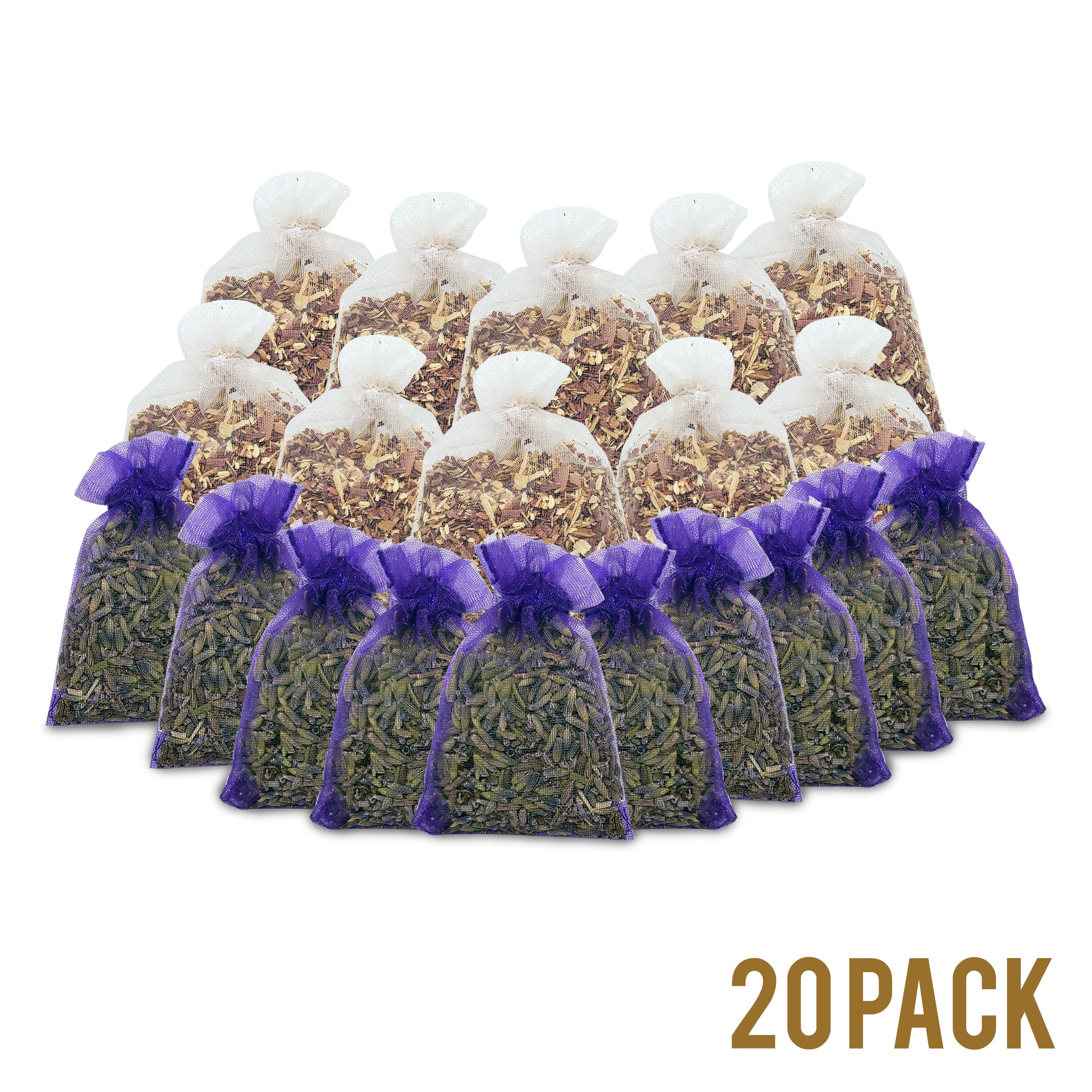 Cedar And Lavender Sachets For Drawers And Closets | 20 Pack | Lavender Sachets | Cedar Sachets| Hand Packed In The USA!!!
