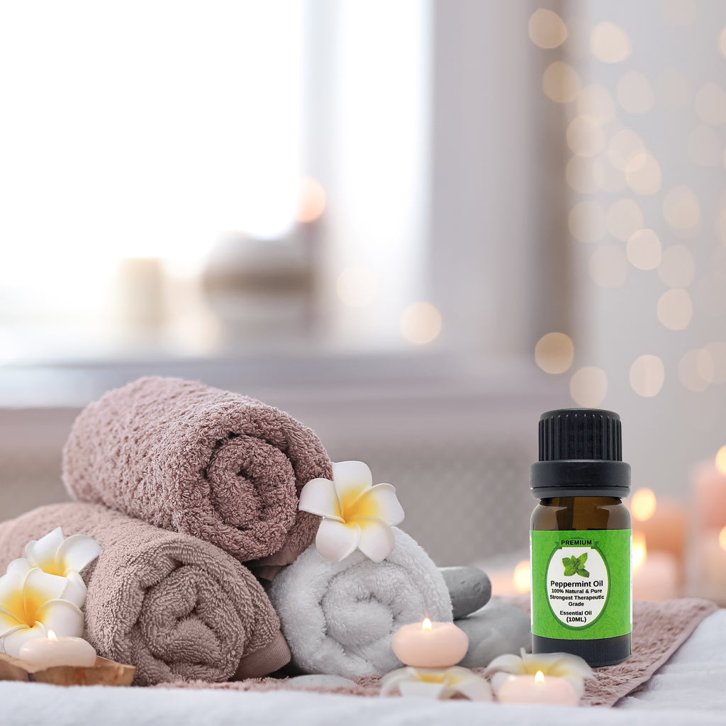 Peppermint Essential Oil | 10ml | Aromatherapy | Natural 100% Pure | Good for Hair Growth, Headaches, Skin Care & Relaxation | Use in a Diffuser | Fresh Scent | Massage (Peppermint Oil 10ml)