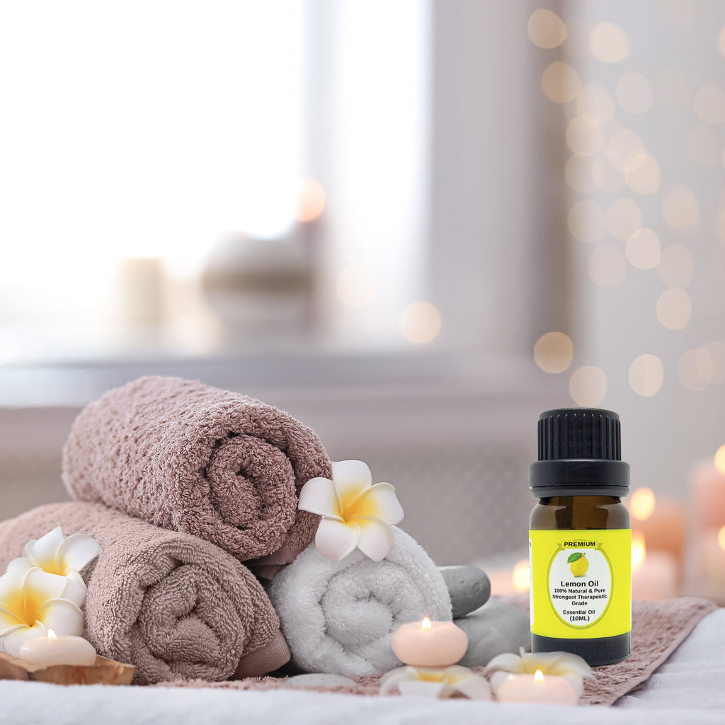 Lemon Essential Oil | 10ml | Aromatherapy | Natural 100% Pure Lemon OIl | Use in Laundry | Teeth Whitener | Mood Enhancer | Degreaser | Good for Essential Oil Diffuser | Oral Health (Lemon Oil 10ml)