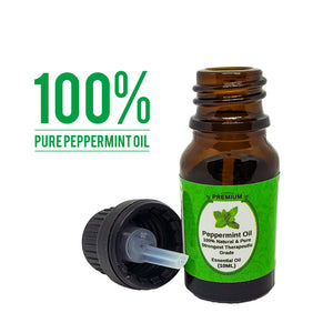 Peppermint Essential Oil | 10ml | Aromatherapy | Natural 100% Pure | Good for Hair Growth, Headaches, Skin Care & Relaxation | Use in a Diffuser | Fresh Scent | Massage (Peppermint Oil 10ml)