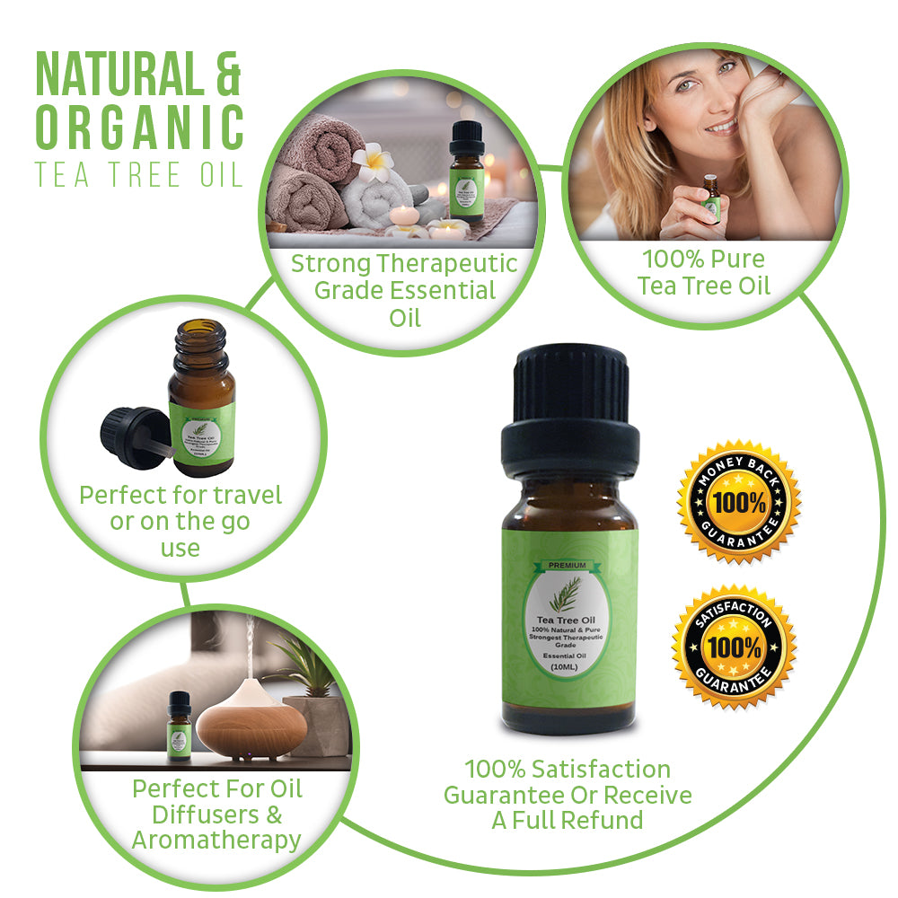 Tea Tree Oil | 100% Pure Tea Tree Oil | Tea Tree Essential Oil | 10ml Essential Oil | Oil Tea Tree | Tea-Tree Oil | Pure Essential Oils | Perfect for an Essential Oil Diffuser (Tea Tree Oil 10ml)