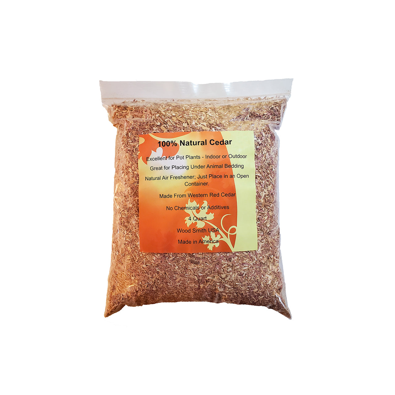 100% Natural Cedar Chips,Mulch,Repellent (4 Quart)