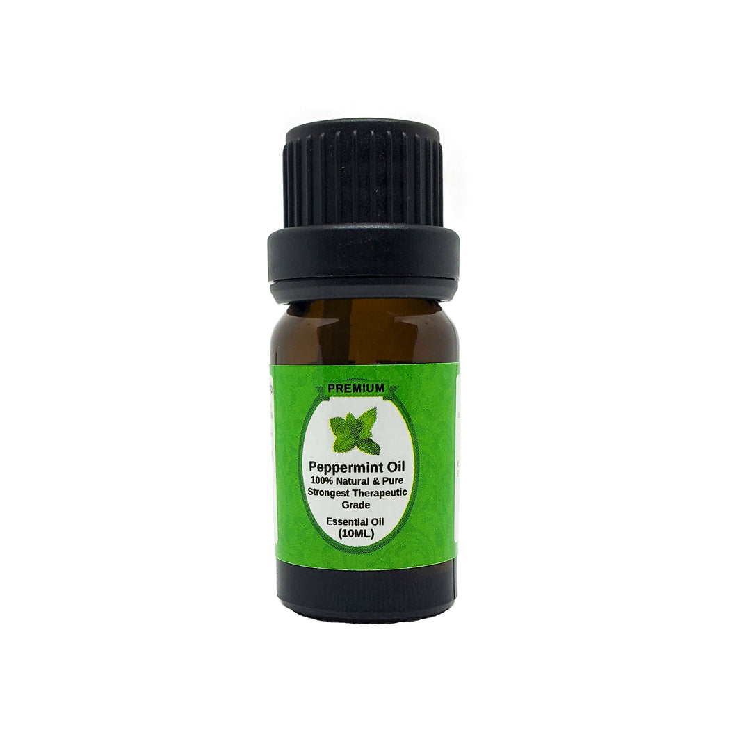 Peppermint Essential Oil | 10ml | Aromatherapy | Natural 100% Pure | Good for Hair Growth, Headaches, Skin Care & Relaxation | Use in a Diffuser | Fresh Scent | Massage (Peppermint Oil 10ml)