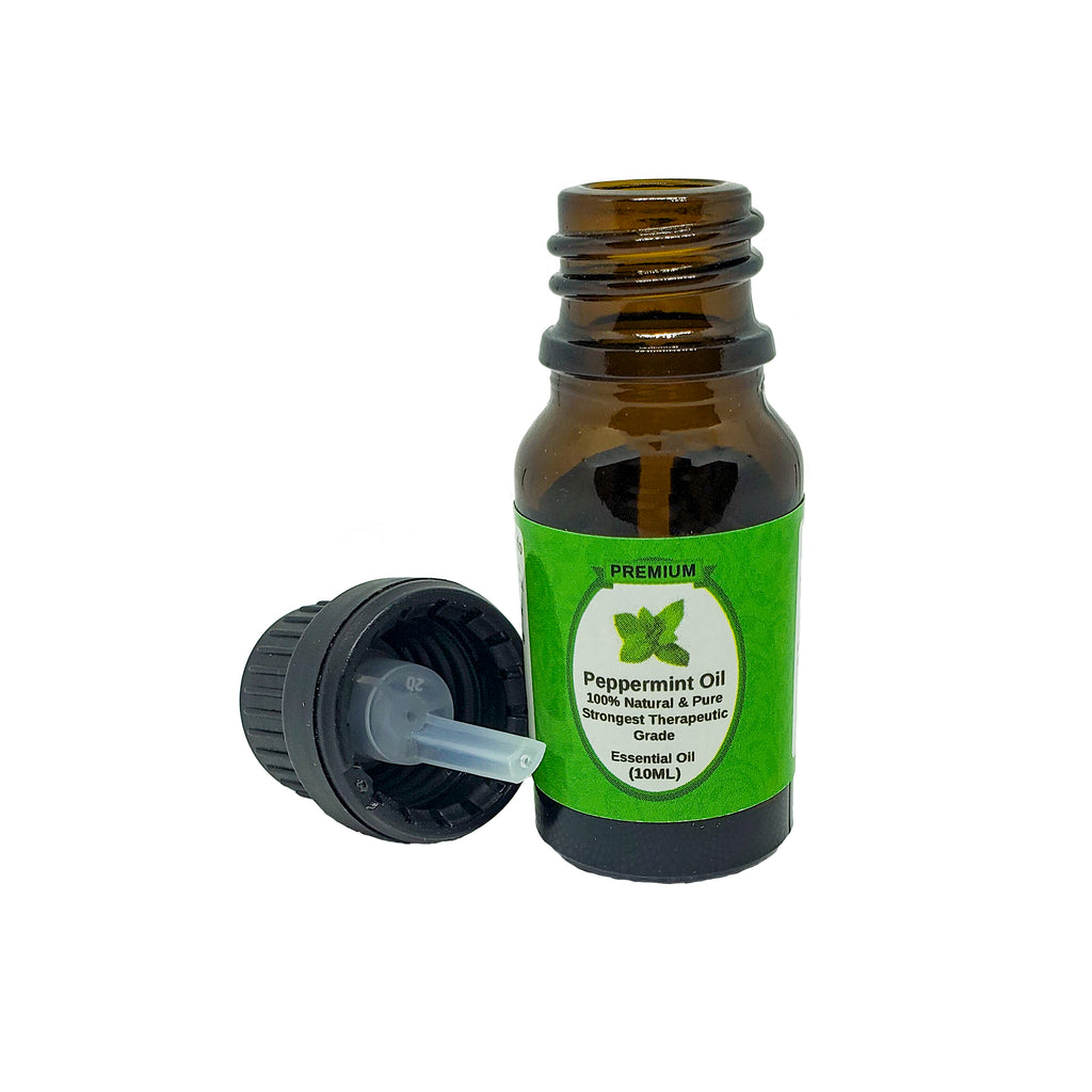 Peppermint Essential Oil | 10ml | Aromatherapy | Natural 100% Pure | Good for Hair Growth, Headaches, Skin Care & Relaxation | Use in a Diffuser | Fresh Scent | Massage (Peppermint Oil 10ml)