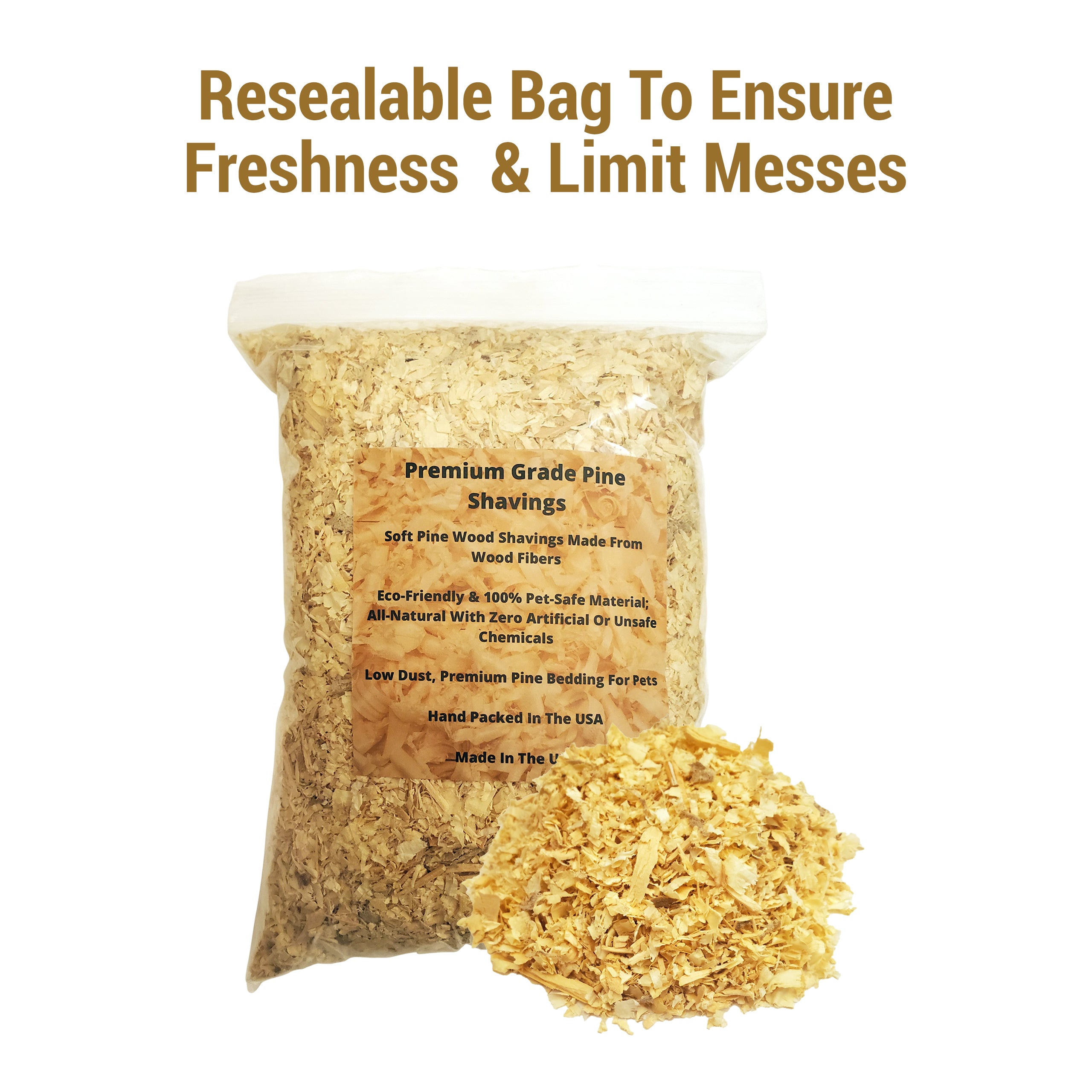Premium Pine Bedding - 4 Quart | Soft, Dust Free Shavings | ALL Natural | Animal Bedding | Chicken Coops | Small Animals | Controls Odor